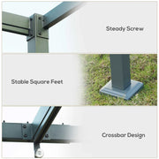 3x2m Metal Pergola with Retractable Canopy - Modern Outdoor Garden Gazebo (Grey)