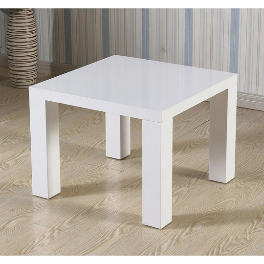 Foxley White High Gloss Lamp Table – Modern Bedside & Living Room Side Table