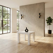 Lavish Kitchen Isle Foxley white high gloss lamp table, modern bedside and living room side table with sleek design and smooth finish.