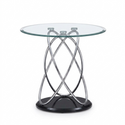 Modern Eclipse clear glass lamp table by Lavish Kitchen Isle with sleek tempered glass surface and minimalist design.