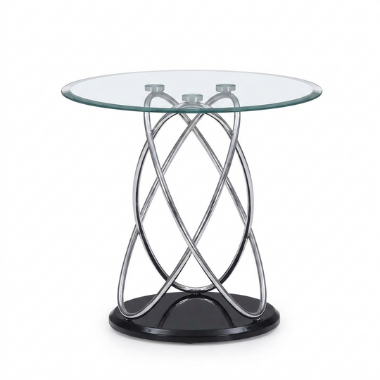 Eclipse Clear Glass Lamp Table – Modern Side Table with Sleek Tempered Glass Design