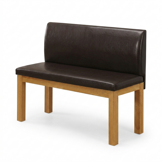 Hamra Natural Oak Bench with Backrest – Premium Solid Wood Dining Bench for Stylish Interiors