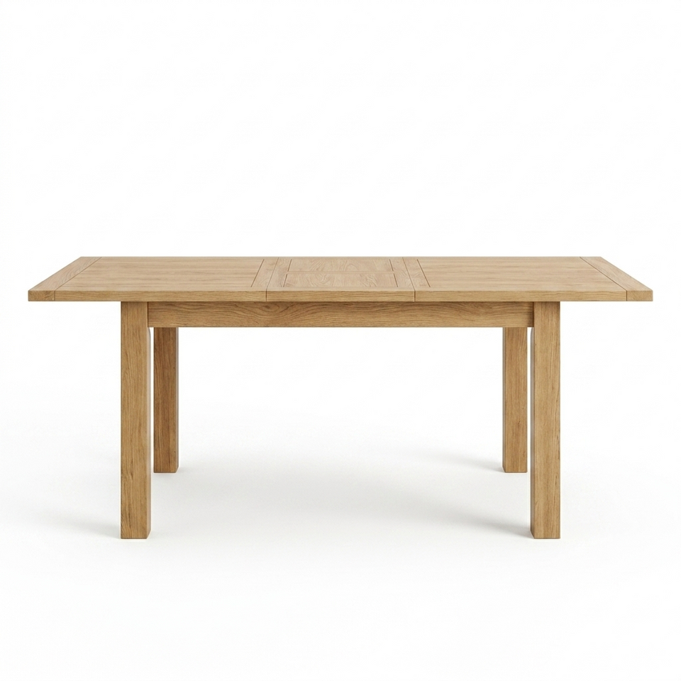 Lavish Kitchen Isle Stirling extendable dining table with smooth extension mechanism, modern family dining table in a contemporary style.