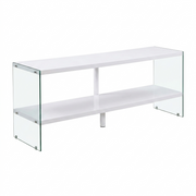Lavish Kitchen Isle Marco White high gloss glass sideboard with sleek modern design and display storage for contemporary interiors.