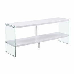 Lavish Kitchen Isle Marco White high gloss glass sideboard with sleek modern design and display storage for contemporary interiors.