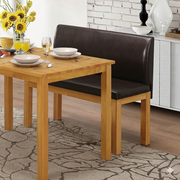 Lavish Kitchen Isle Hamra Natural Oak Bench with backrest, premium solid wood dining bench for stylish interior decor.