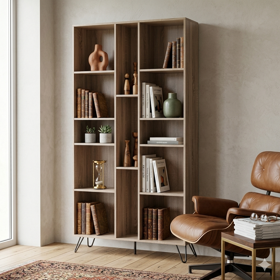 Lavish Kitchen Isle Sonoma large modern bookcase with tall shelving unit, ideal for stylish home storage and display.