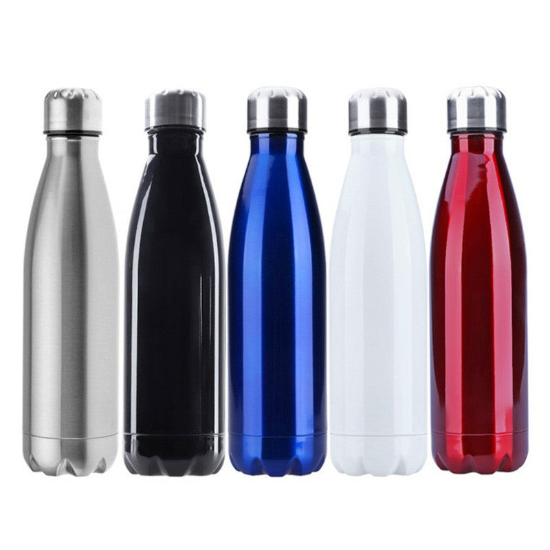 500ML Stainless Thermos Cola Shaped Double Wall Vacuum Water Bottle Flask - Glossy Red