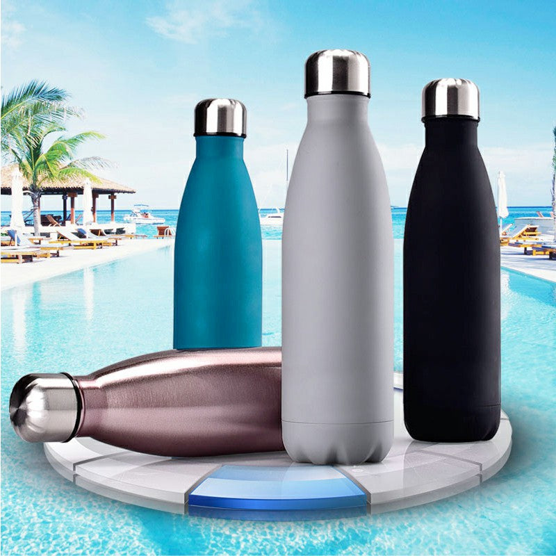 Rubber Paint 500ML Water Flask Stainless Steel Double Wall Vacuum Insulated Keep Hot and Cold Water Bottle