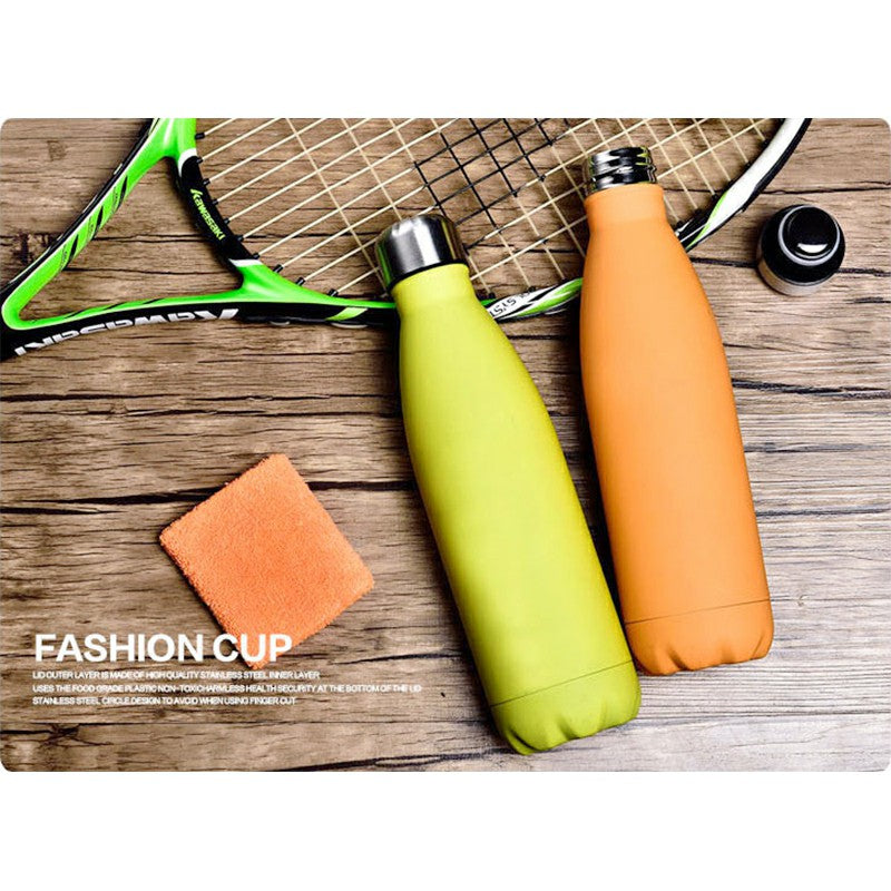 Rubber Paint 500ML Water Flask Stainless Steel Double Wall Vacuum Insulated Keep Hot and Cold Water Bottle