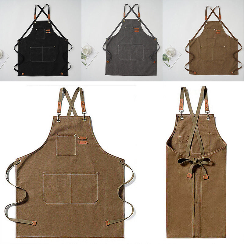 Waxed Canvas Apron for Woodworking Chef Workshop Unisex