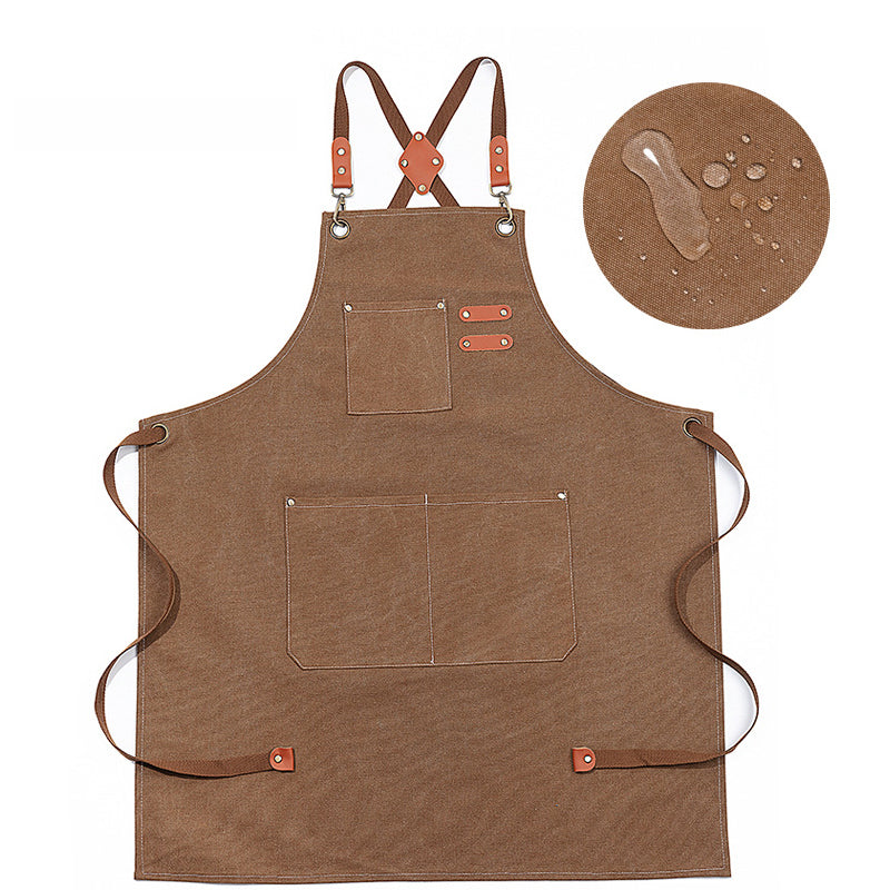 Waxed Canvas Apron for Woodworking Chef Workshop Unisex