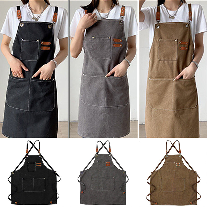 Waxed Canvas Apron for Woodworking Chef Workshop Unisex