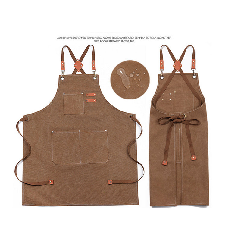 Waxed Canvas Apron for Woodworking Chef Workshop Unisex