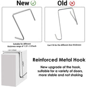 24 Pocket Over Door Shoe Organiser with Hooks – Grey Fabric Storage