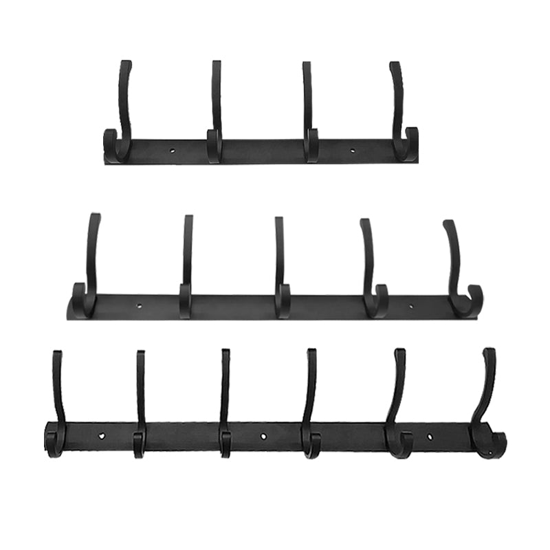 Wall-Mounted Aluminium Coat 5 Hooks – Durable, Space-Saving Hanger Rack for Living Room or Hallway Black/Silver