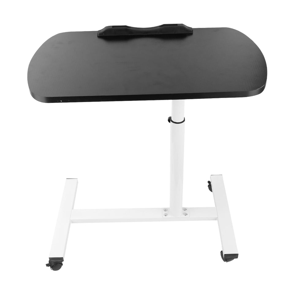 Adjustable Overbed Table Tray with Wheels for Home Use or Medical - White