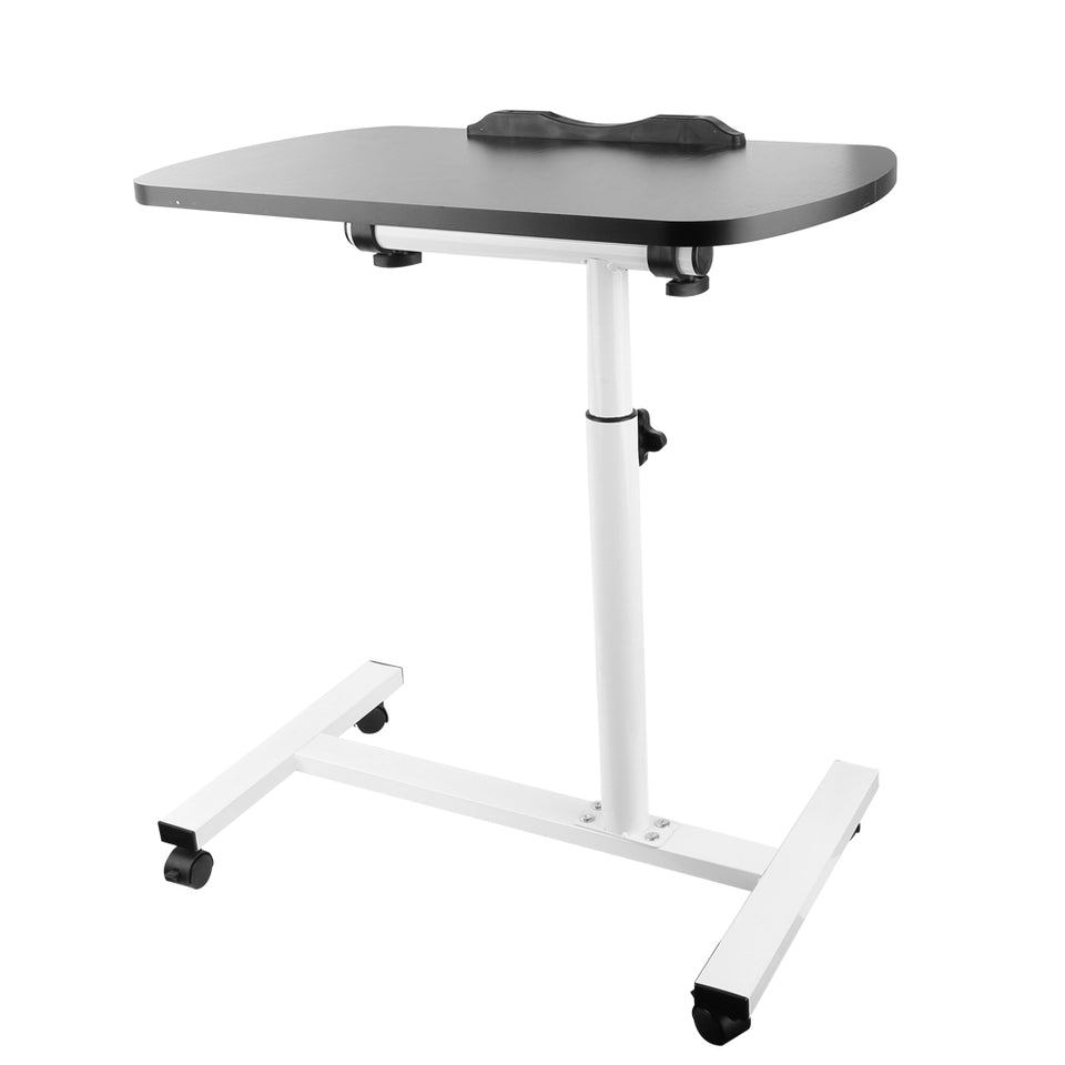 Adjustable Overbed Table Tray with Wheels for Home Use or Medical - Grey