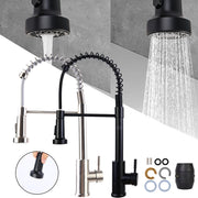 Lavish Kitchen Isle monobloc kitchen sink mixer tap with pull-out hose sprayer and single lever for easy control.