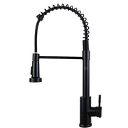 Lavish Kitchen Isle monobloc kitchen sink mixer tap with pull-out hose sprayer and single lever, stainless steel finish.