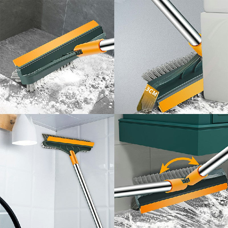 3 in 1 Floor Scrub Brush Squeegee Mop Water Scrubber with 120 Degree Rotating Head