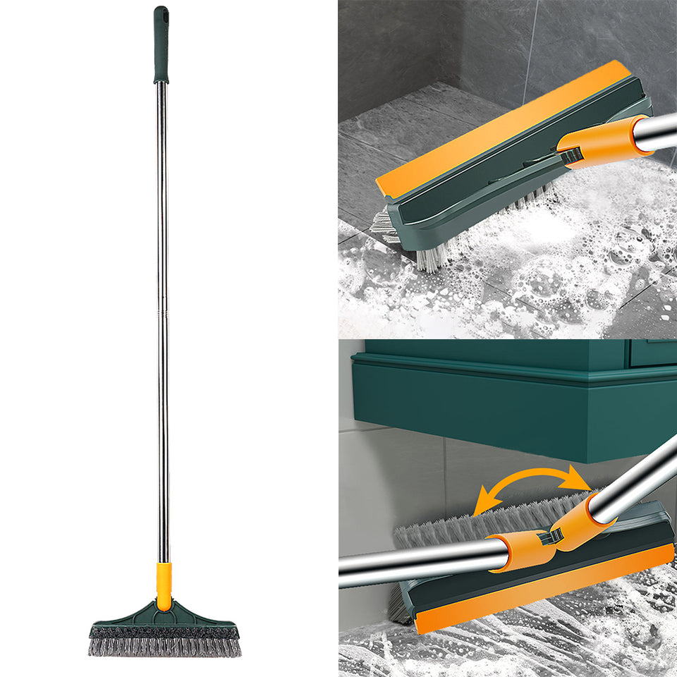 3 in 1 Floor Scrub Brush Squeegee Mop Water Scrubber with 120 Degree Rotating Head