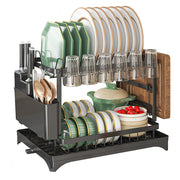 2 Tier Dish Drainer Rack – Rust Resistant Metal with Customisable Storage