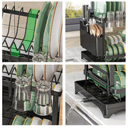2 Tier Dish Drainer Rack – Rust Resistant Metal with Customisable Storage