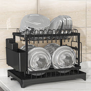 2 Tier Dish Drainer Rack – Rust Resistant Metal with Customisable Storage
