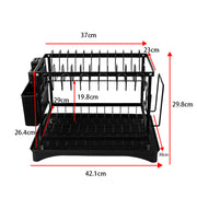 2 Tier Dish Drainer Rack – Rust Resistant Metal with Customisable Storage