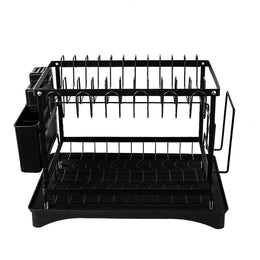 2 Tier Dish Drainer Rack – Rust Resistant Metal with Customisable Storage
