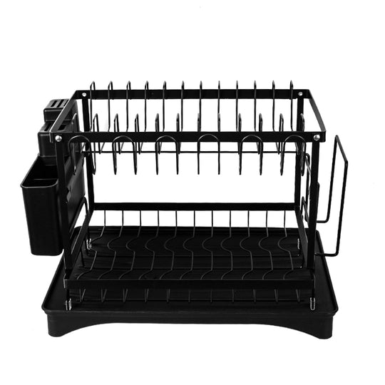 2 Tier Dish Drainer Rack – Rust Resistant Metal with Customisable Storage
