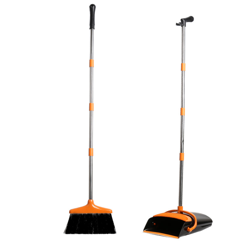 Dustpan and Broom Set - Long Handle Broom and Dustpan Combo for Home and Kitchen - Heavy-Duty Floor Cleaning