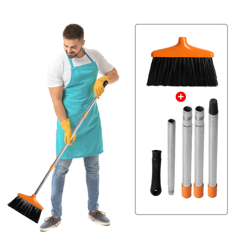 Dustpan and Broom Set - Long Handle Broom and Dustpan Combo for Home and Kitchen - Heavy-Duty Floor Cleaning