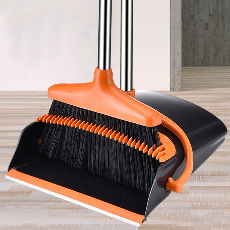 Dustpan and Broom Set - Long Handle Broom and Dustpan Combo for Home and Kitchen - Heavy-Duty Floor Cleaning