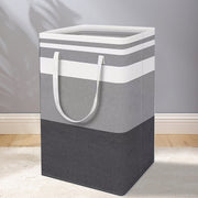 Set of two grey and black 75L folding laundry hampers with handles, ideal for easy laundry organization by Lavish Kitchen Isle.