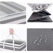 Set of two grey and black 75L folding laundry hampers with handles by Lavish Kitchen Isle, ideal for laundry organization.