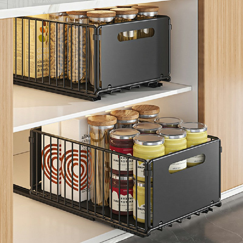 Pull Out Slide Drawer Organizer Tray Cabinet Rack Shelves for Kitchen
