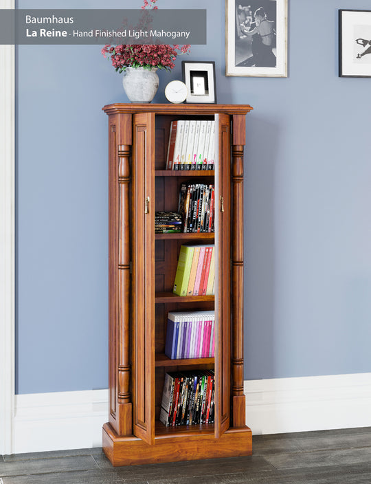 La Reine Mahogany DVD and CD Storage Cupboard - Distressed Light Brown (Standad Size)