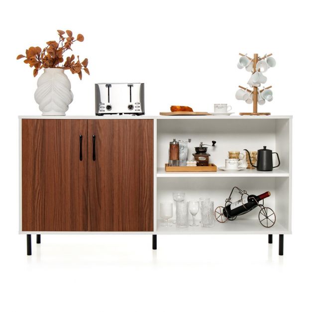 Door Kitchen Buffet Sideboard with Open Compartments