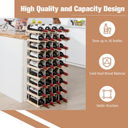 Freestanding Wooden Wine Rack for Up to 36 Bottles - Lavish Kitchen Isle