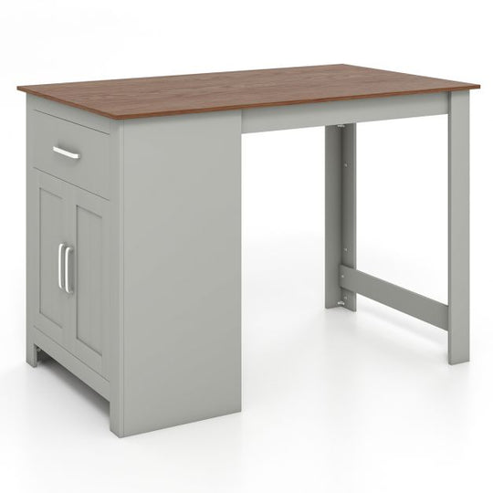 Counter Height Table with Storage Rectangular Pub Dining Table