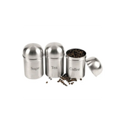 3-Piece Stainless Steel Dome Canister Set | Kitchen Storage for Tea, Coffee & Sugar – Sleek & Durable Design
