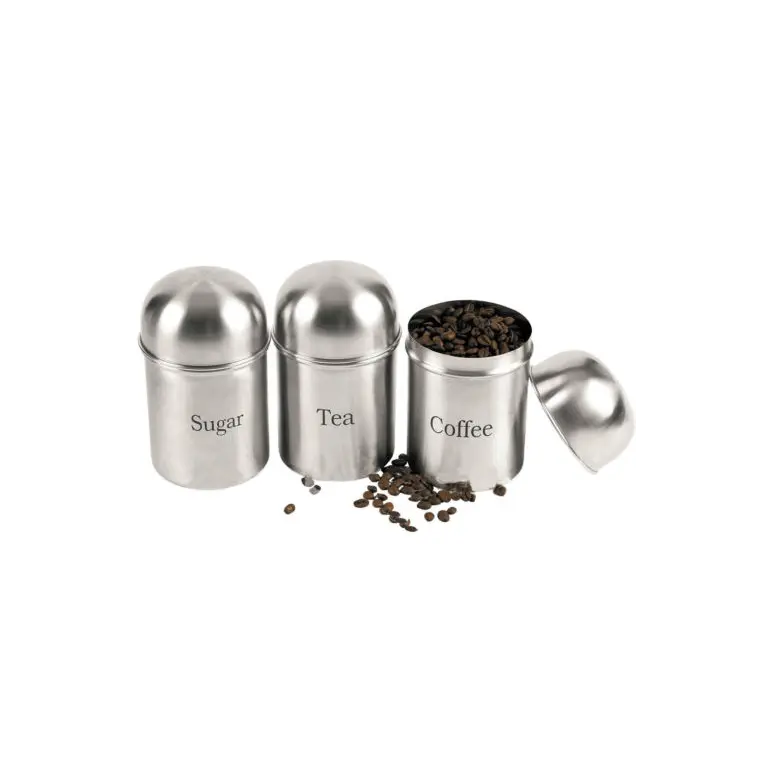 3-Piece Stainless Steel Dome Canister Set | Kitchen Storage for Tea, Coffee & Sugar – Sleek & Durable Design