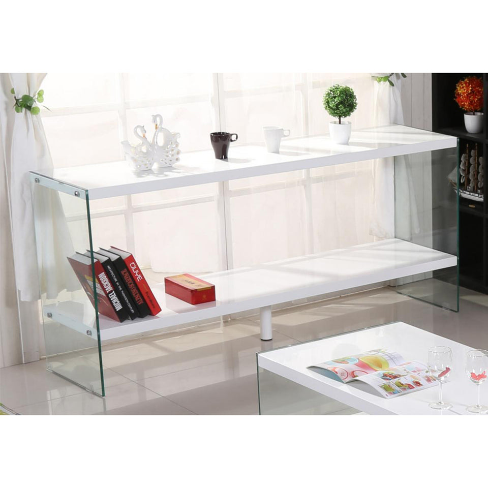 Marco White High Gloss & Glass Sideboard – Contemporary Storage & Display Cabinet for Modern Interiors - Lavish Kitchen Isle