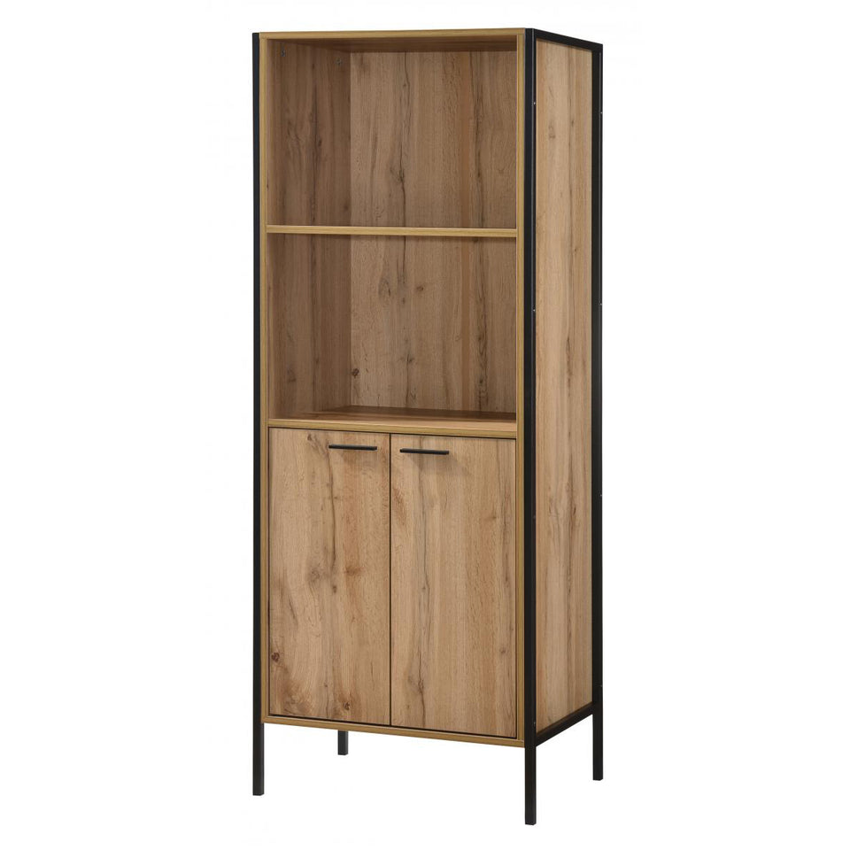 Michigan 2 Door Bookcase – Contemporary Storage & Display Cabinet for Living & Office Spaces - Lavish Kitchen Isle