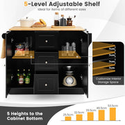 Mobile Kitchen Island Cart with 3 Deep Drawers and 2 Enclosed Cabinets - Lavish Kitchen Isle