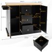 Mobile Kitchen Island Cart with 3 Deep Drawers and 2 Enclosed Cabinets - Lavish Kitchen Isle