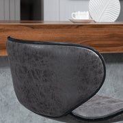 Set of 2 Lavish Kitchen Isle adjustable PU leather bar stools with swivel seats, footrests, and armless design for home or café use.