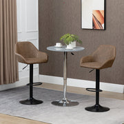Set of 2 Adjustable Bar Stools – PU Leather, Swivel & Gas Lift Design